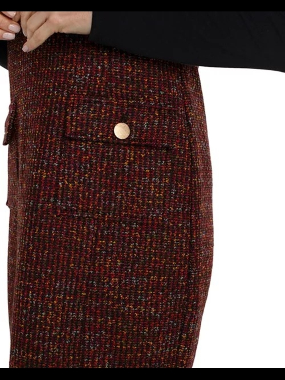 Liverpool Burgundy Tweed Mini Shift Dress - Picture 5 of 13